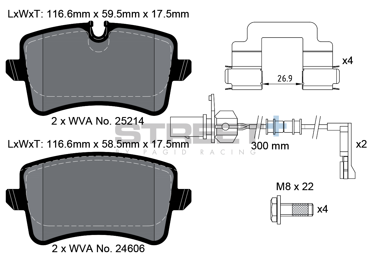 Audi Racing plaquettes de frein HA 25214 Street+ PAGID