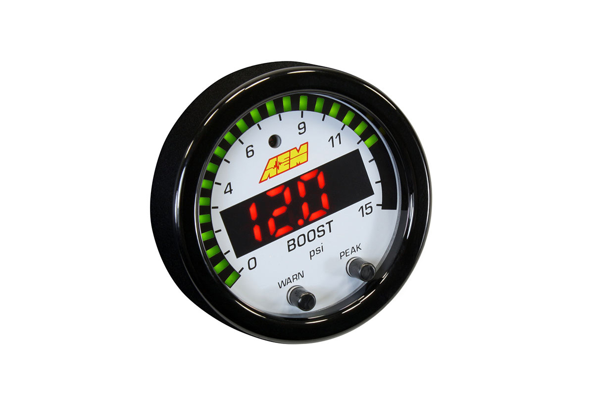 AEM X-Series 15 PSI Fuel and Boost Pressure Gauge