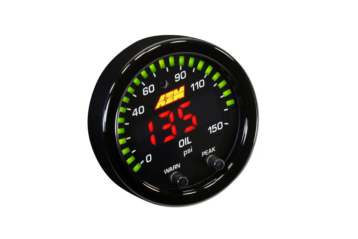 AEM X-Series 10 bar oil pressure indicator