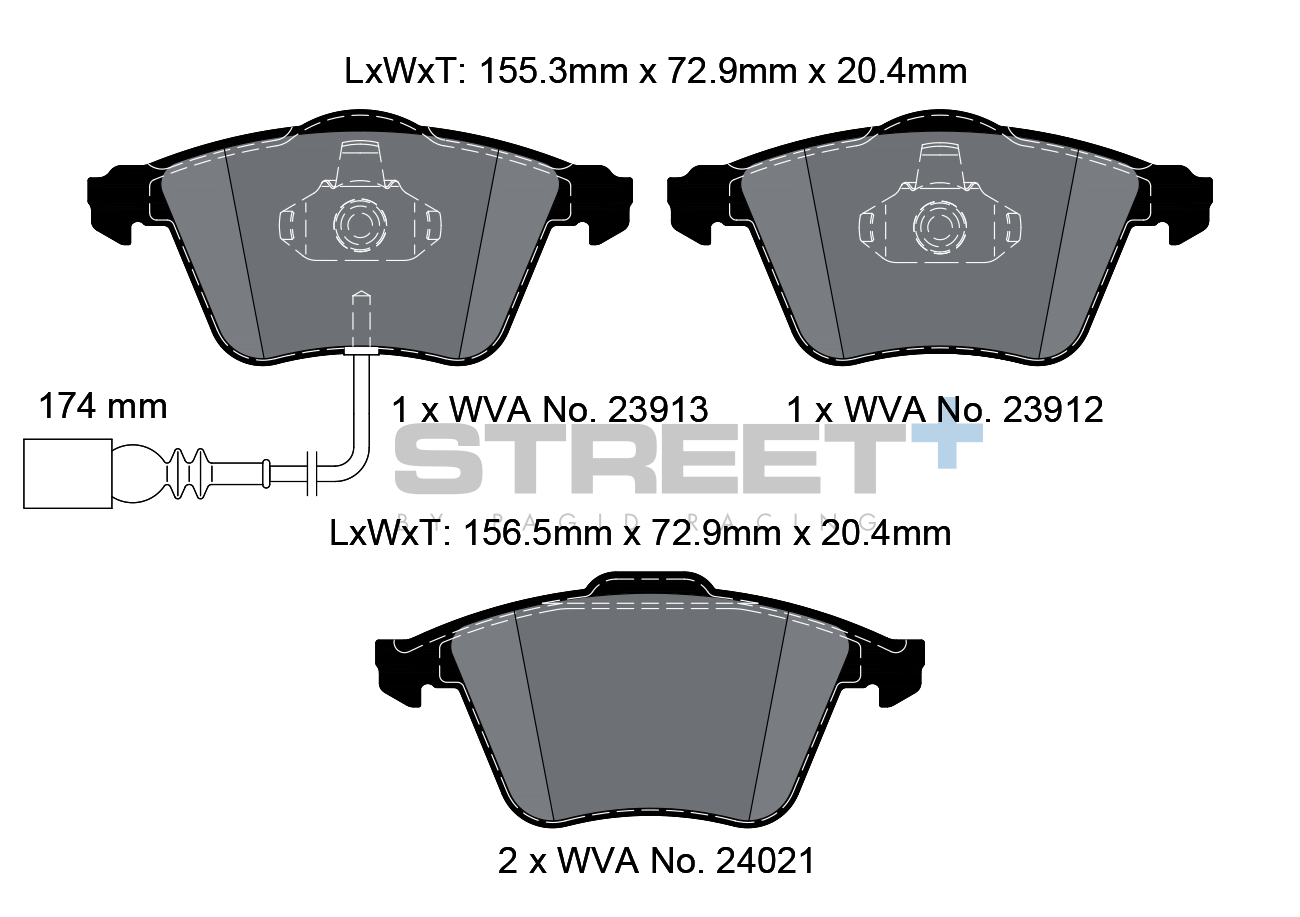 VW & Audi Racing brake pads VA 1678 Street+ PAGID