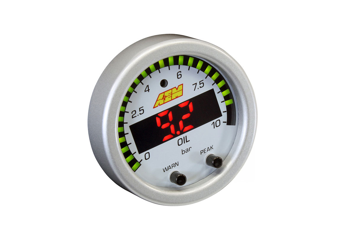 AEM X-Series 10 bar oil pressure indicator