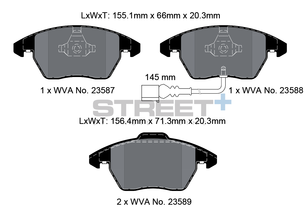 VW & Audi Racing plaquettes de frein VA 23587 Street+ PAGID