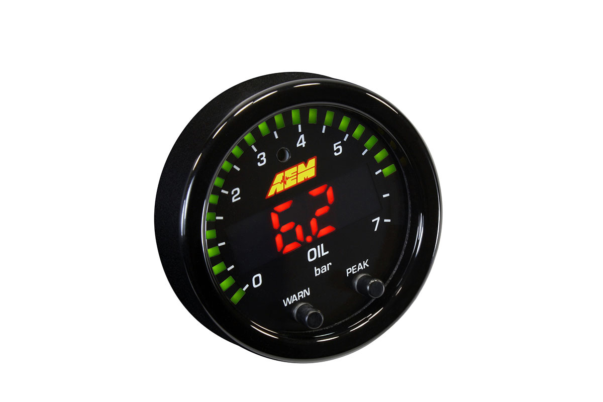 AEM X-Series Oil and fuel pressure display