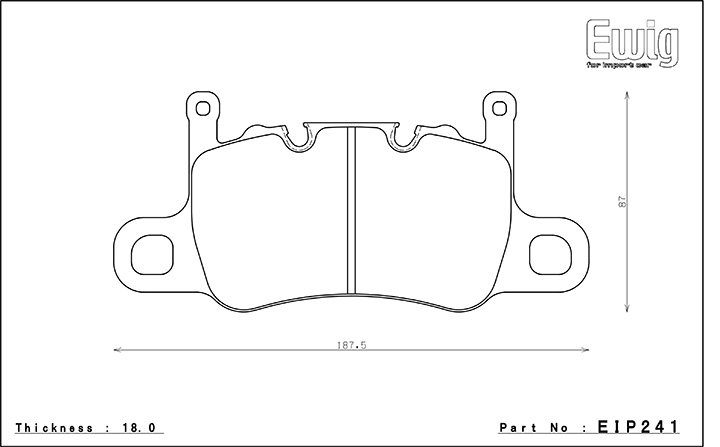 Plaquettes de frein Endless EIP241 MX72 adaptables sur HA Porsche