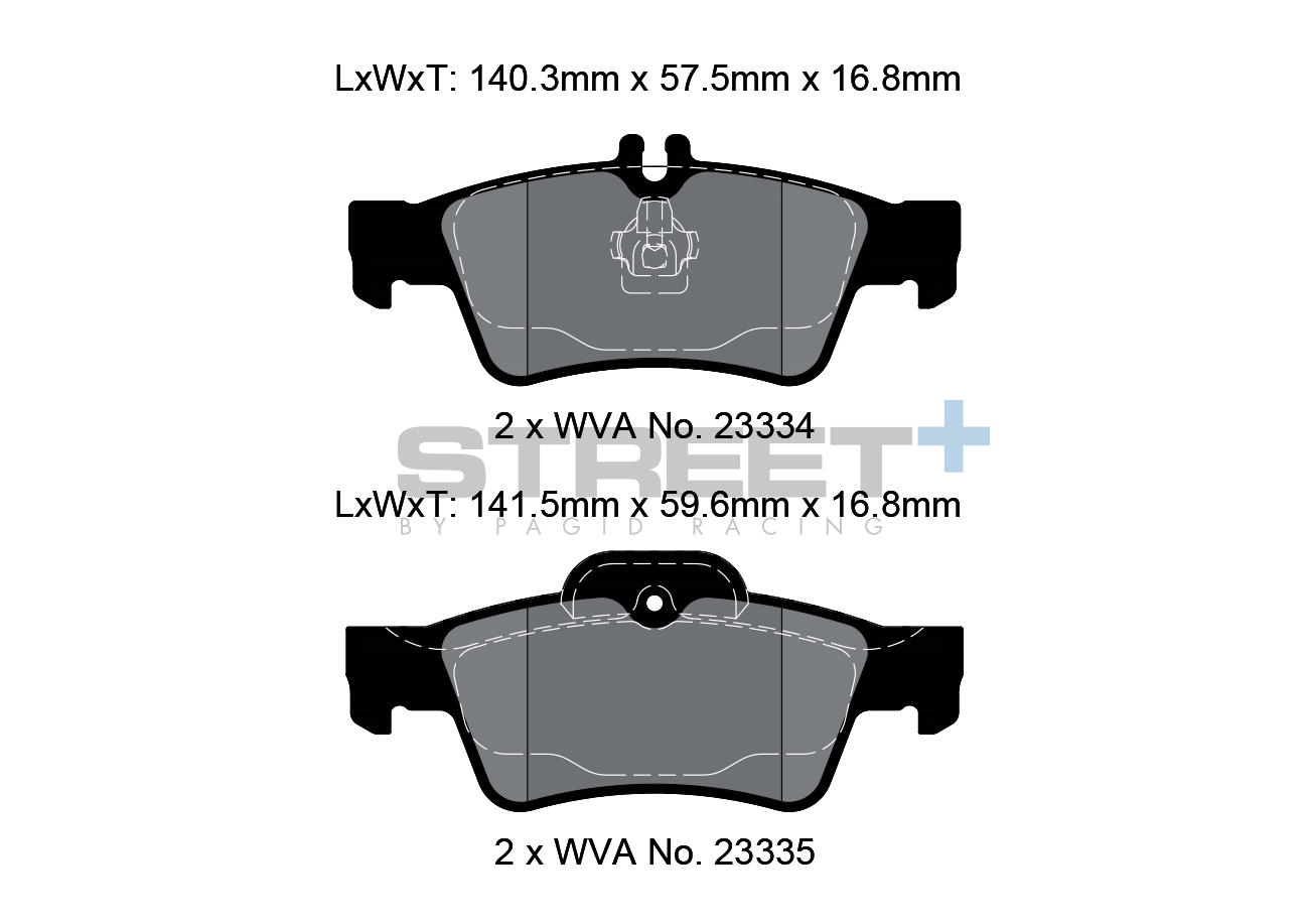 Mercedes Racing brake pads HA 23334 Street+ PAGID