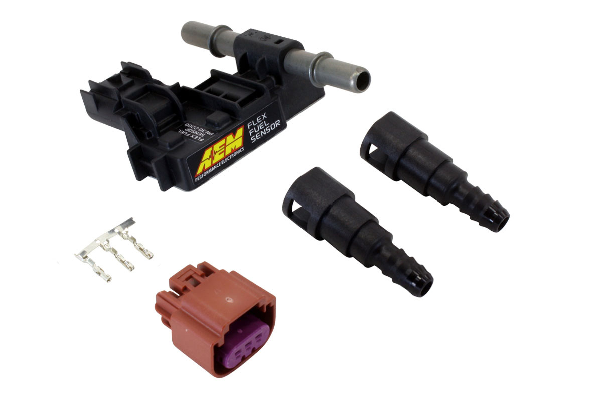 Ethanol content Flex-Fuel-Sensor Kit with hose connections AEM