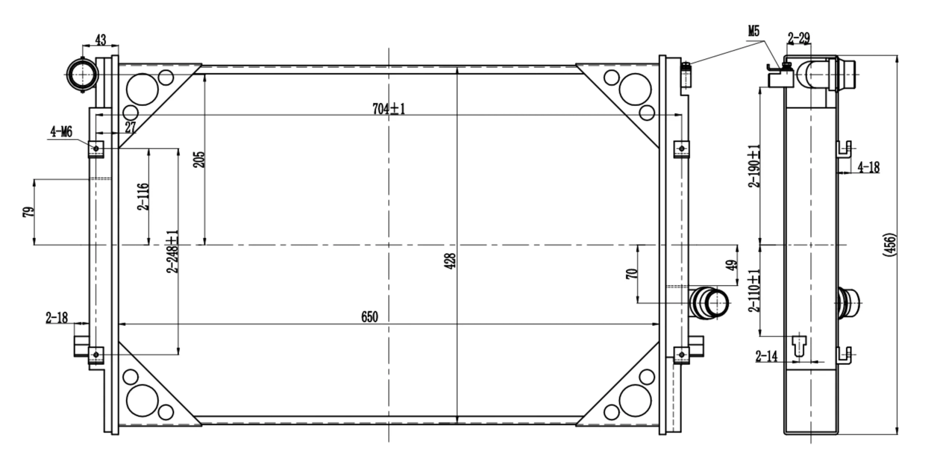 2.0 TSI EA888 Gen.3 MQB RACE Alu refroidisseur d'eau BAR-TEK®