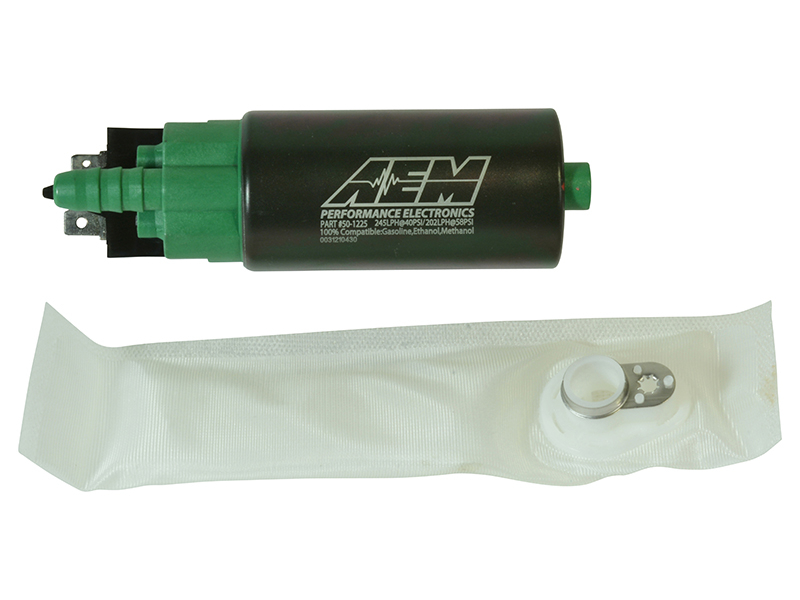 245lph high flow fuel pump with offset inlet AEM