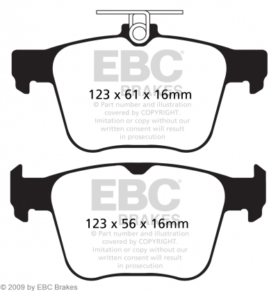 EBC Racing plaquettes de frein adaptées au 2.0L TSI Golf 7R, S3, Leon Cupra etc.