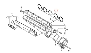 2.5L TFSI Audi RS3 & TTRS Saugrohroberteil Dichtung