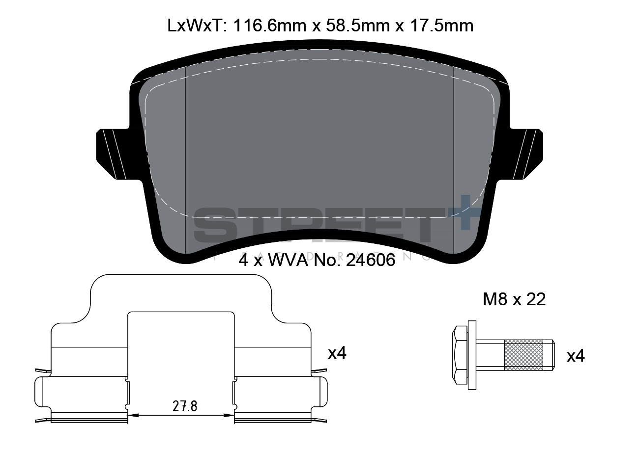 Audi Racing plaquettes de frein HA 8039 Street+ PAGID