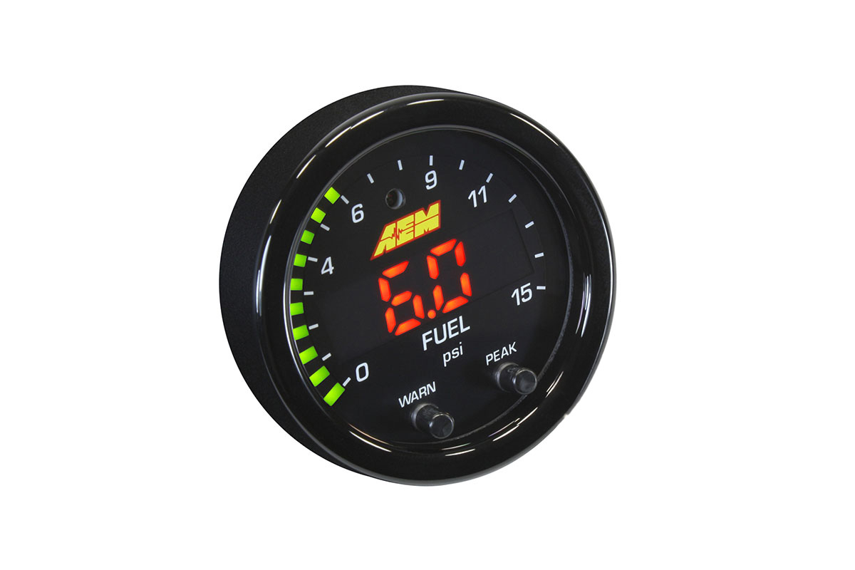 AEM X-Series 15 PSI Fuel and Boost Pressure Gauge