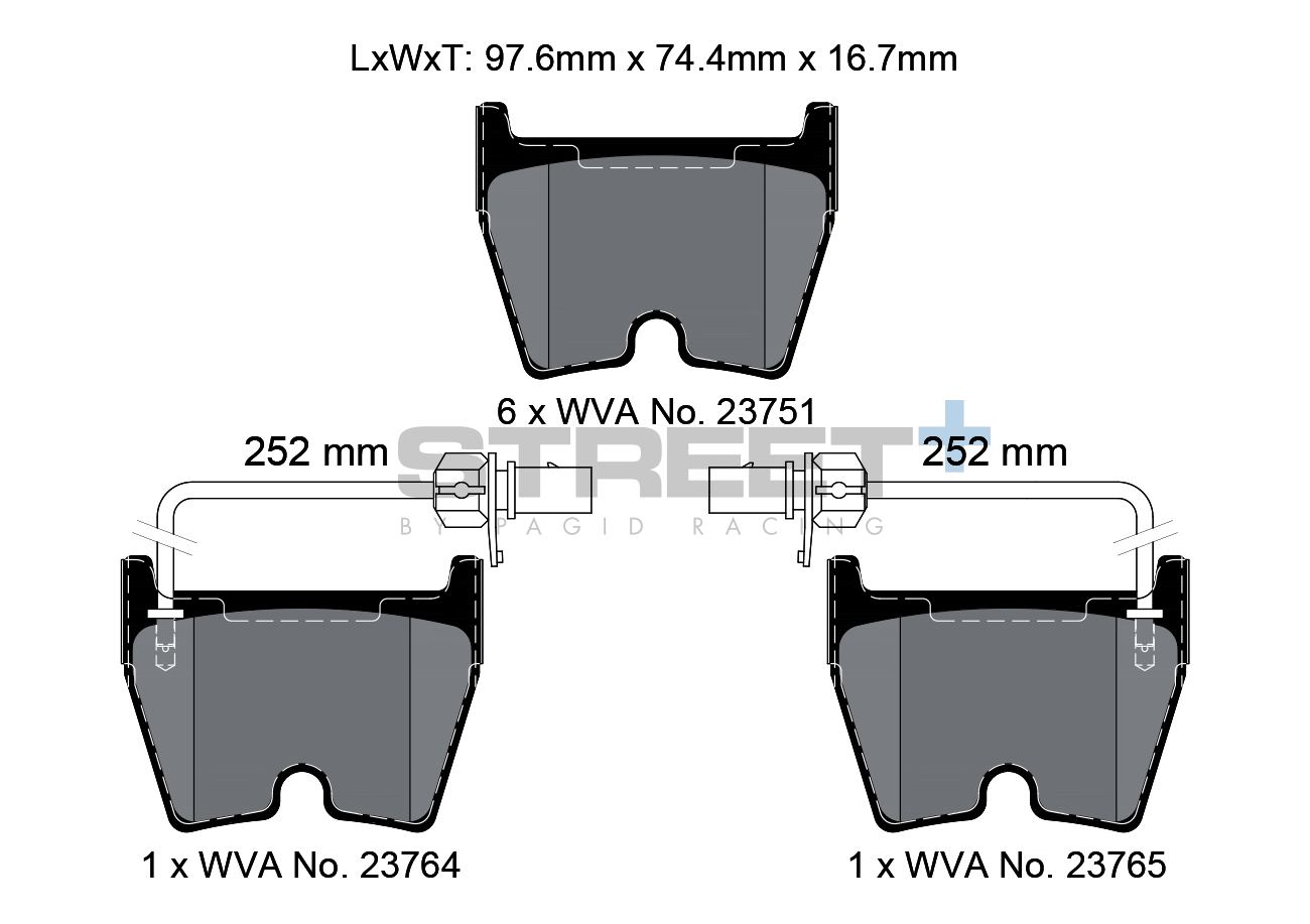 VW & Audi Racing brake pads VA 2931 Street+ PAGID