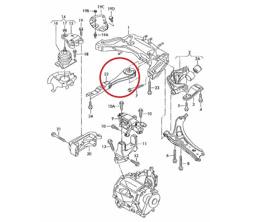 VW Polo WRC Abstützung - Teilezeichnung