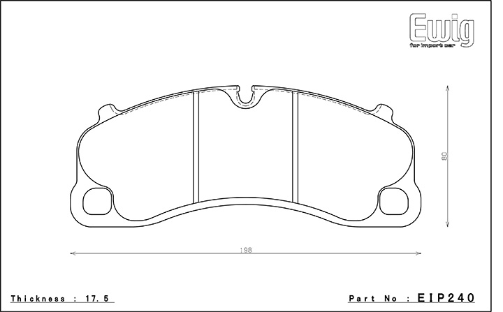 Plaquettes de frein Endless EIP240 MX72 adaptées à VA Porsche