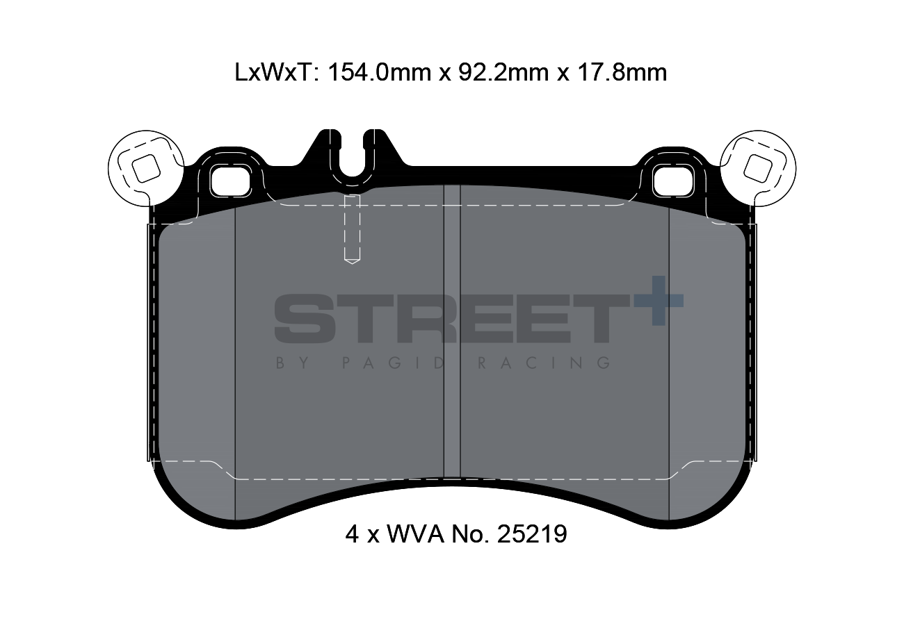 Mercedes Racing brake pads VA 25219 Street+ PAGID