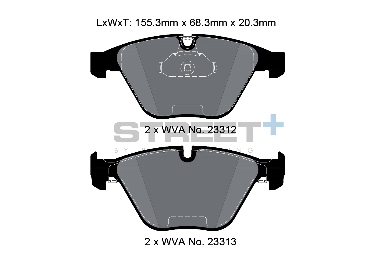 PAGID Street+ Racing brake pads VA 8021 fits BMW
