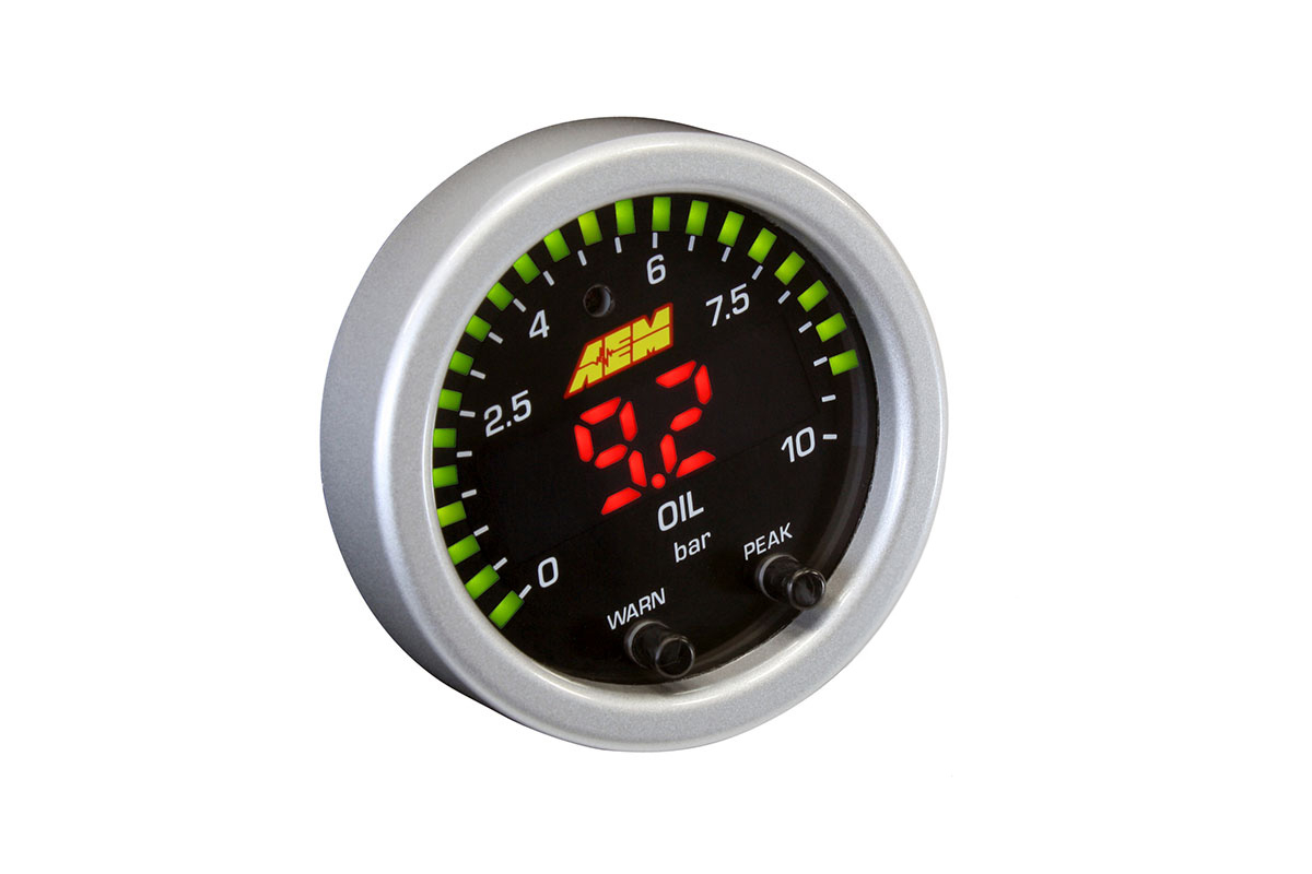 AEM X-Series 10 bar oil pressure indicator