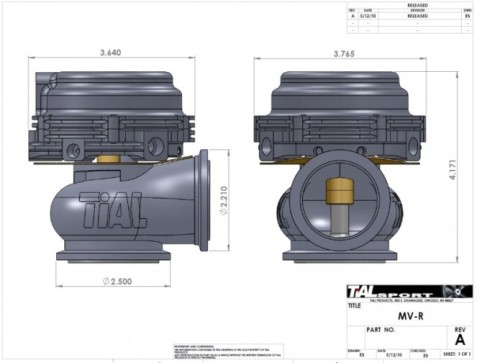 Tial MV-R 44mm externes Wastegate wassergekühlt