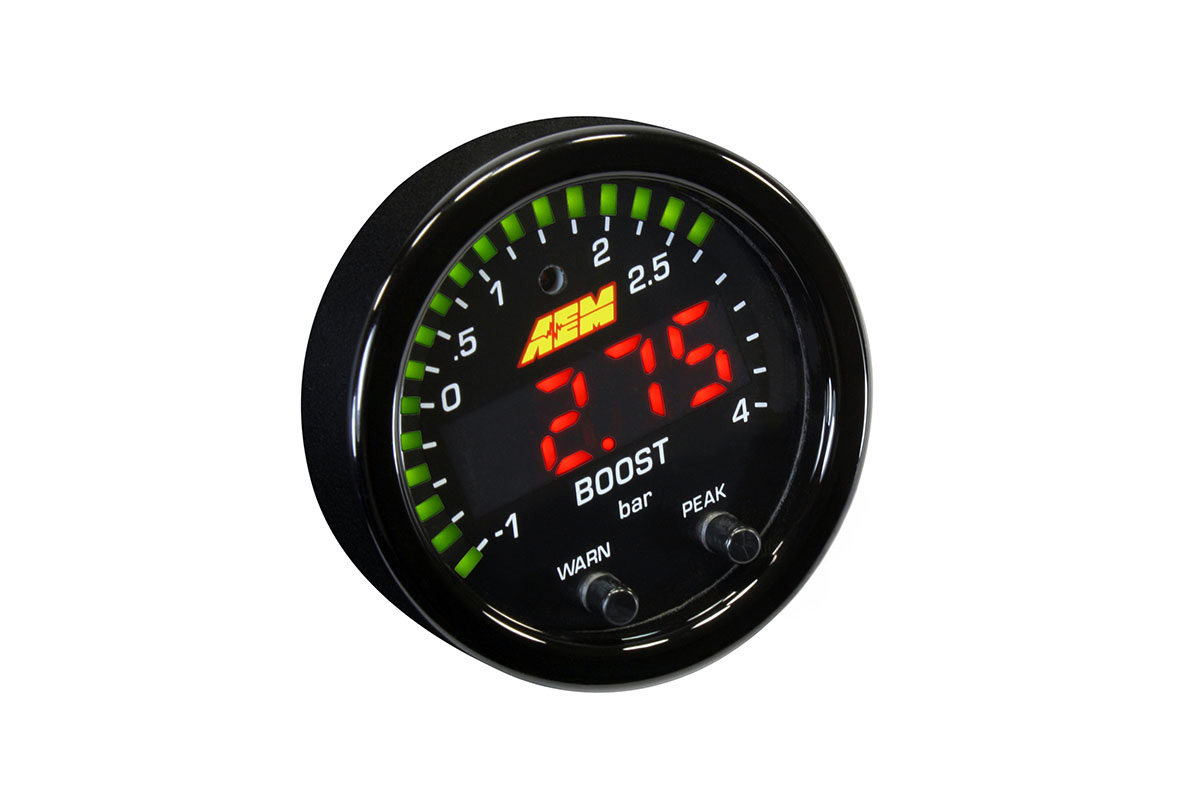 AEM X-Series 4 bar boost pressure indicator