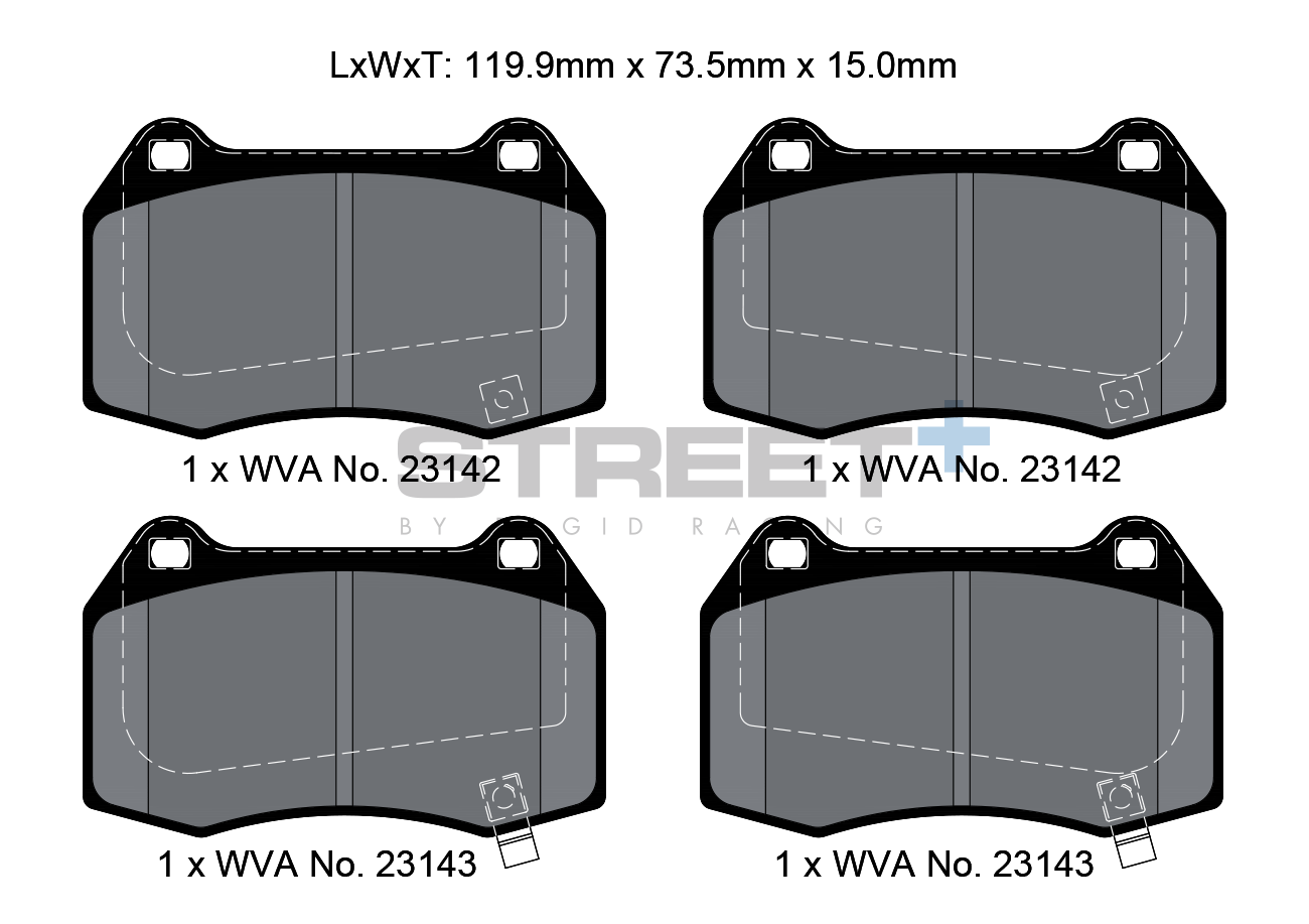 Nissan 350Z Racing plaquettes de frein VA 1427 Street+ PAGID